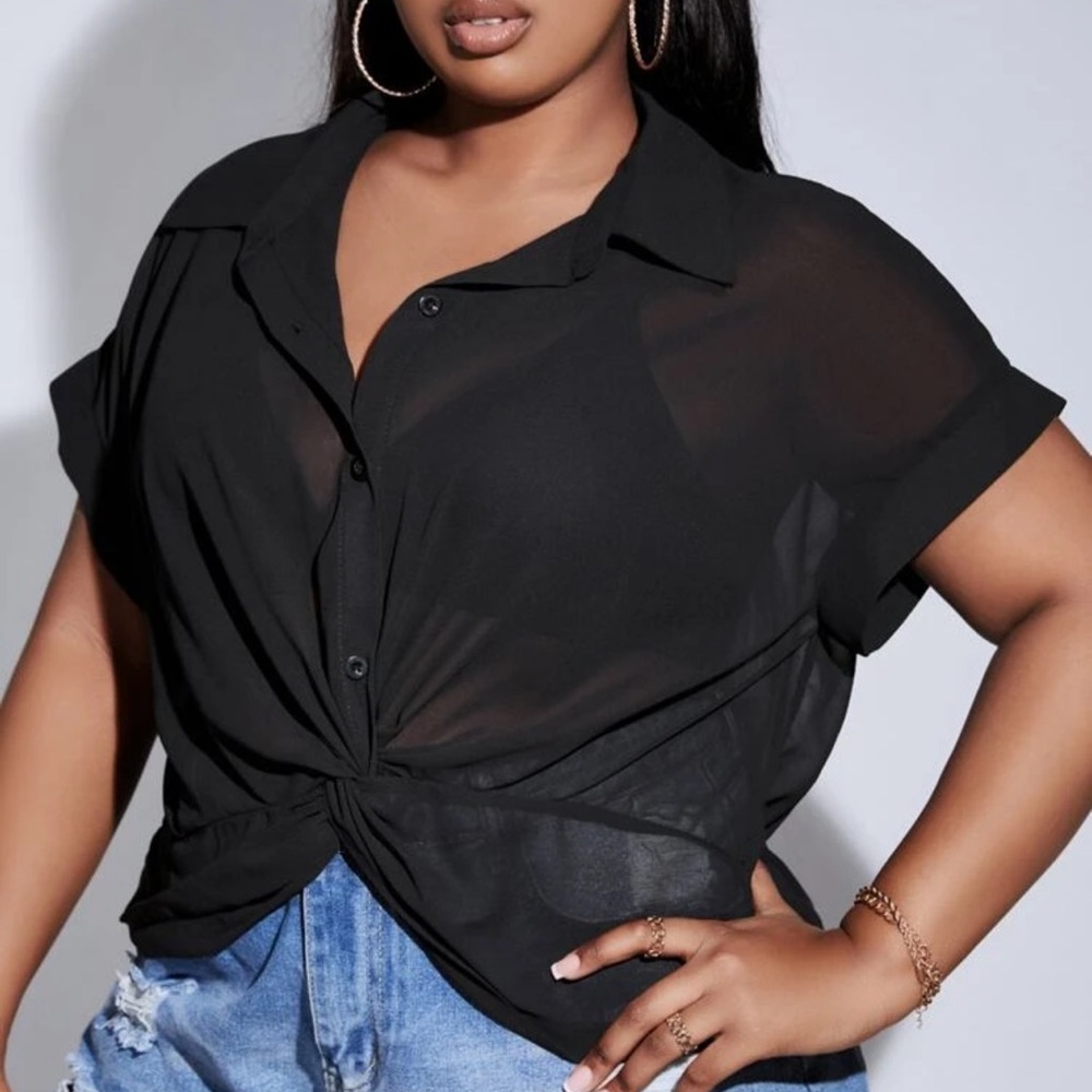 SHEIN Button Down Blouse